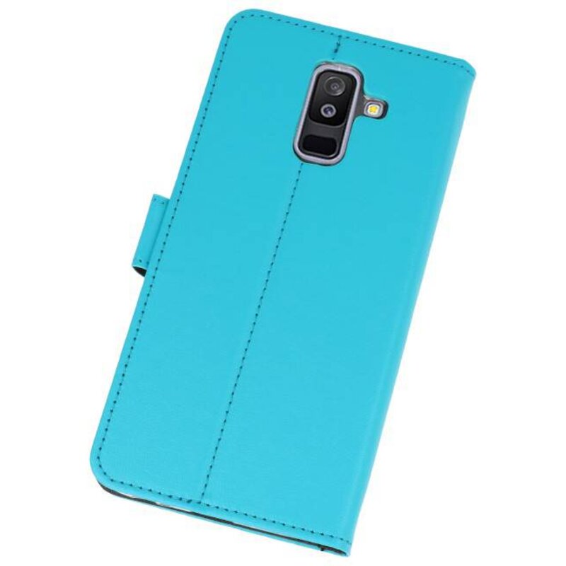 Wallet Cases Hoesje voor Galaxy A6 Plus (2018) Blauw