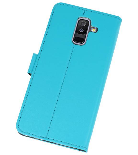 Wallet Cases Hoesje voor Galaxy A6 Plus (2018) Blauw
