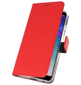 Wallet Cases Hoesje voor Galaxy A6 Plus (2018) Rood