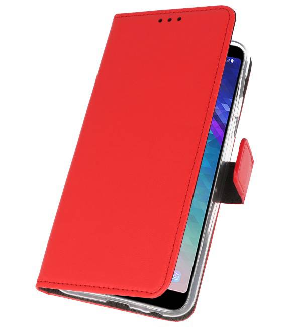 Étui portefeuille pour Galaxy A6 Plus (2018) Rouge