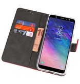 Wallet Cases Hülle für Galaxy A6 Plus (2018) Rot