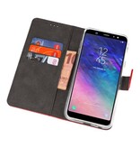 Funda con estuche Wallet para Galaxy A6 Plus (2018) Rojo