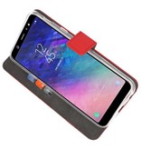 Étui portefeuille pour Galaxy A6 Plus (2018) Rouge