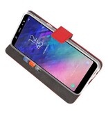 Custodia a Portafoglio per Galaxy A6 Plus (2018) Rosso