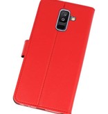 Wallet Cases Hoesje voor Galaxy A6 Plus (2018) Rood
