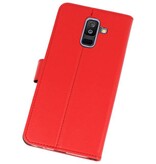 Funda con estuche Wallet para Galaxy A6 Plus (2018) Rojo