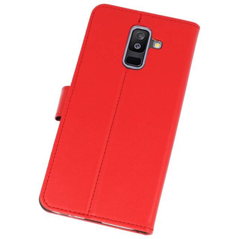 Wallet Cases Hülle für Galaxy A6 Plus (2018) Rot