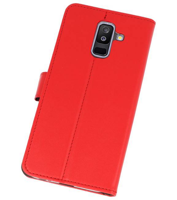 Funda con estuche Wallet para Galaxy A6 Plus (2018) Rojo