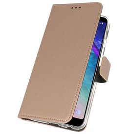 Étuis portefeuille pour Galaxy A6 Plus (2018) Gold