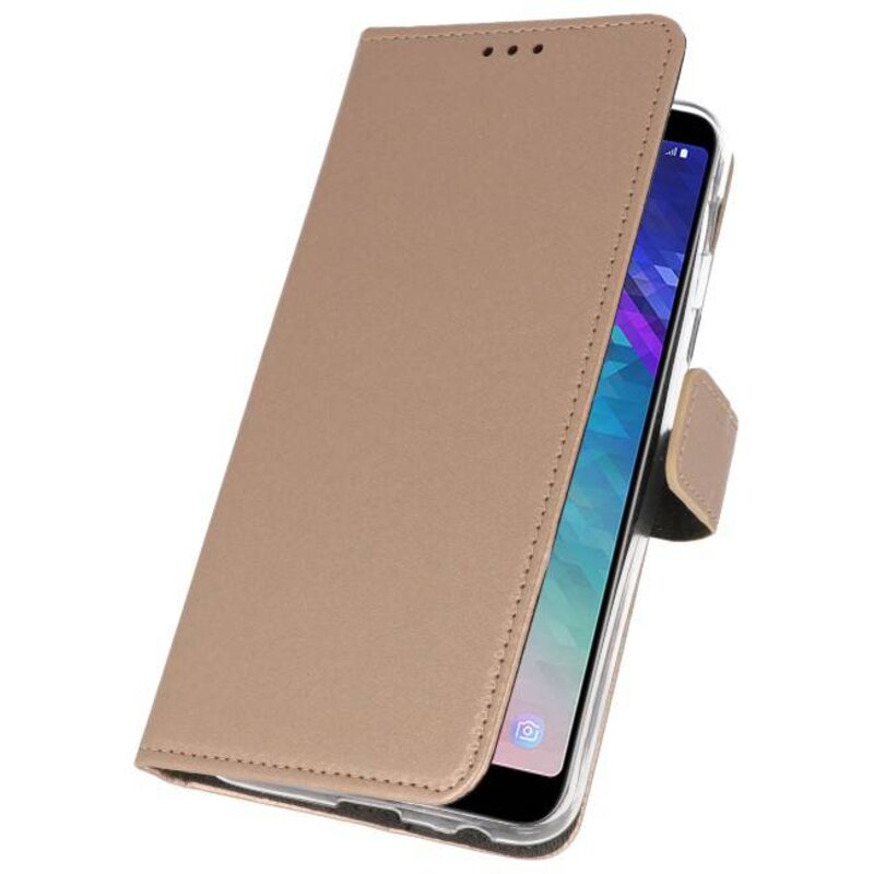 Custodie per portafogli per Galaxy A6 Plus (2018) Gold