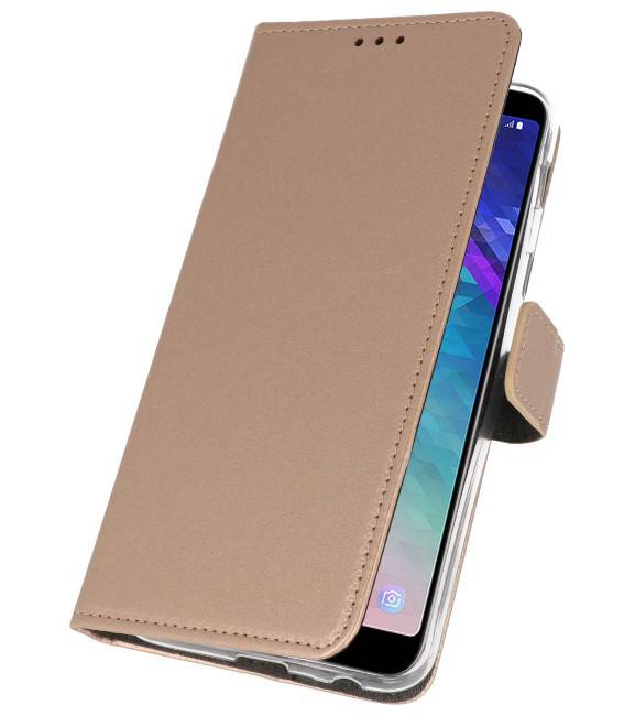 Custodie per portafogli per Galaxy A6 Plus (2018) Gold