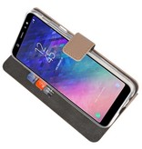 Wallet Cases Hülle für Galaxy A6 Plus (2018) Gold