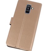 Wallet Cases Hoesje voor Galaxy A6 Plus (2018) Goud