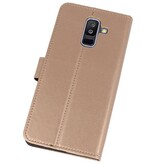 Wallet Cases Hoesje voor Galaxy A6 Plus (2018) Goud