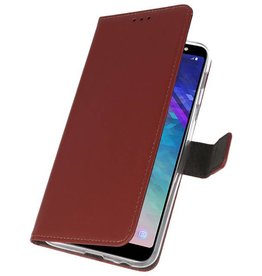 Etuis portefeuille pour Galaxy A6 Plus (2018) Marron