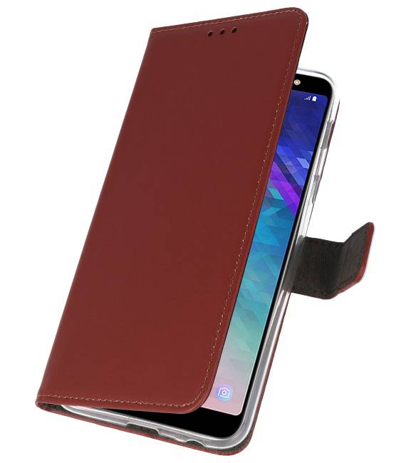 Wallet Cases Tasche für Galaxy A6 Plus (2018) Braun