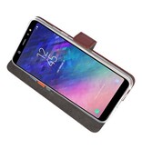 Wallet Cases Hoesje voor Galaxy A6 Plus (2018) Bruin