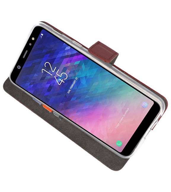 Etuis portefeuille pour Galaxy A6 Plus (2018) Marron