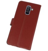 Wallet Cases Hoesje voor Galaxy A6 Plus (2018) Bruin