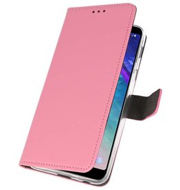 Étuis portefeuille pour Galaxy A6 Plus (2018) Rose