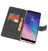 Wallet Cases Hoesje voor Galaxy A6 Plus (2018) Roze