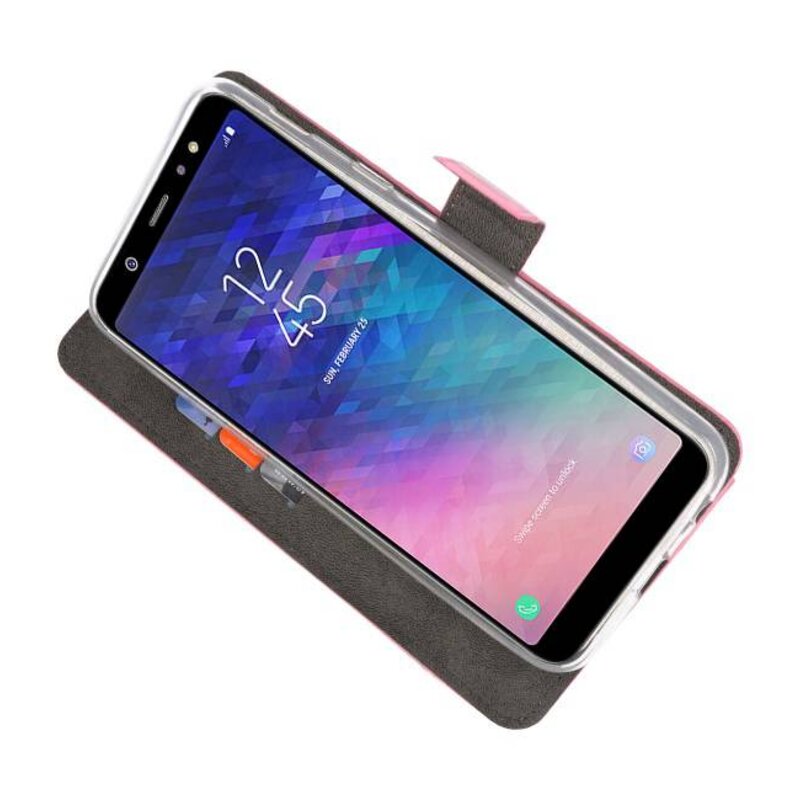 Wallet Cases Tasche für Galaxy A6 Plus (2018) Pink