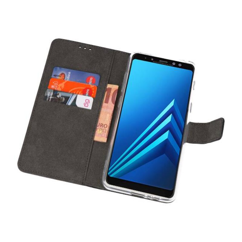 Étuis portefeuille pour Galaxy A8 Plus 2018 Noir