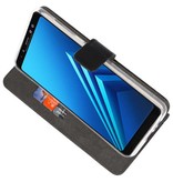 Wallet Cases Hoesje voor Galaxy A8 Plus 2018 Zwart