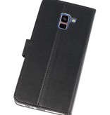 Wallet Cases Hülle für Galaxy A8 Plus 2018 Schwarz