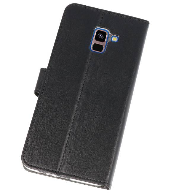 Wallet Cases Hülle für Galaxy A8 Plus 2018 Schwarz