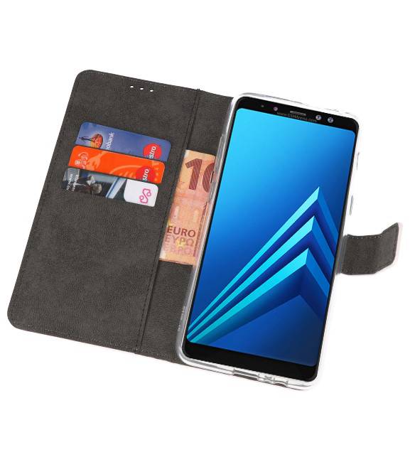 Wallet Cases Hoesje voor Galaxy A8 Plus 2018 Wit