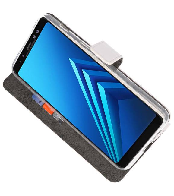 Wallet Cases Hülle für Galaxy A8 Plus 2018 Weiß