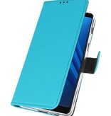 Estuche para estuches Wallet para Galaxy A8 Plus 2018 Blue