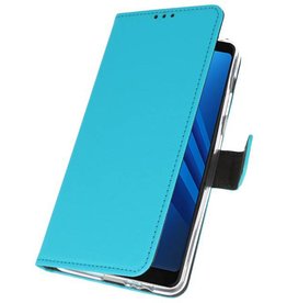 Custodie per portafogli per Galaxy A8 Plus 2018 Blue