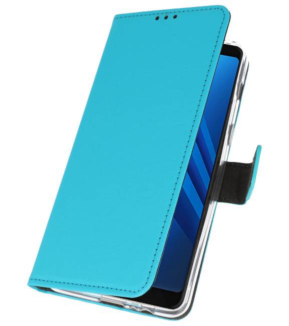 Wallet Cases Hoesje voor Galaxy A8 Plus 2018 Blauw