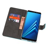 Estuche para estuches Wallet para Galaxy A8 Plus 2018 Blue