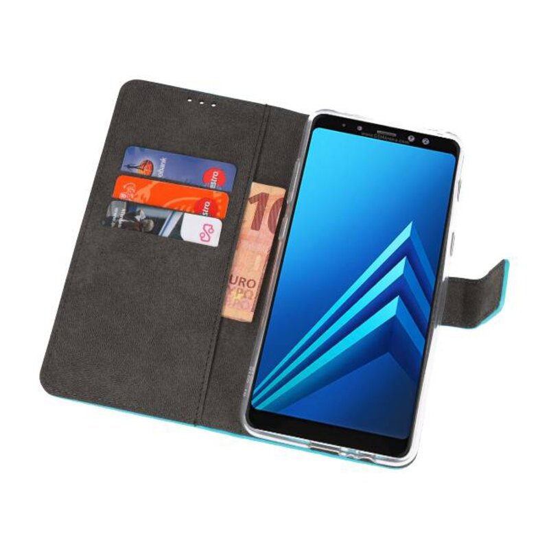 Estuche para estuches Wallet para Galaxy A8 Plus 2018 Blue
