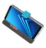 Wallet Cases Hülle für Galaxy A8 Plus 2018 Blau