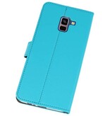 Estuche para estuches Wallet para Galaxy A8 Plus 2018 Blue