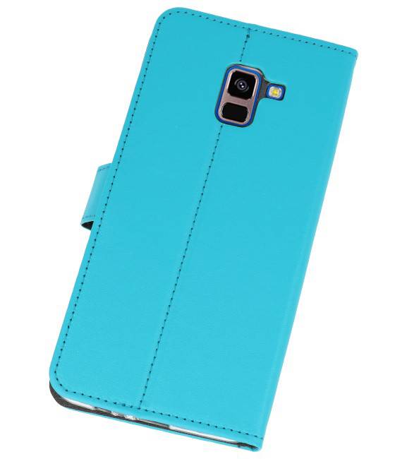 Wallet Cases Hoesje voor Galaxy A8 Plus 2018 Blauw