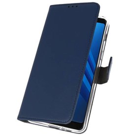 Etuis portefeuille pour Galaxy A8 Plus 2018 Navy