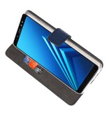 Wallet Cases Hoesje voor Galaxy A8 Plus 2018 Navy