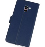 Wallet Cases Hoesje voor Galaxy A8 Plus 2018 Navy