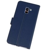 Wallet Cases Hoesje voor Galaxy A8 Plus 2018 Navy
