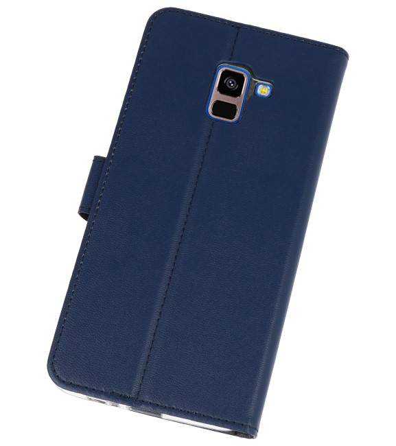 Wallet Cases Hoesje voor Galaxy A8 Plus 2018 Navy