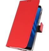 Funda con estuche Wallet para Galaxy A8 Plus 2018 Red