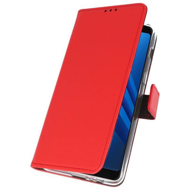 Funda con estuche Wallet para Galaxy A8 Plus 2018 Red