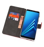 Etuis portefeuille pour Galaxy A8 Plus 2018 Rouge