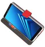 Funda con estuche Wallet para Galaxy A8 Plus 2018 Red
