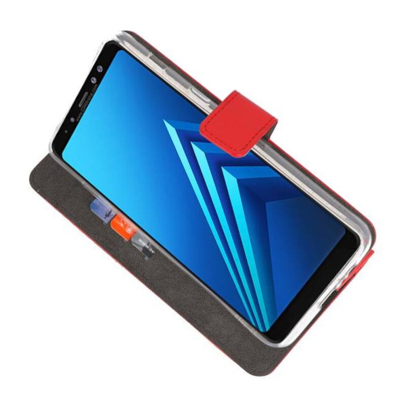 Custodia a Portafoglio per Galaxy A8 Plus 2018 Rosso